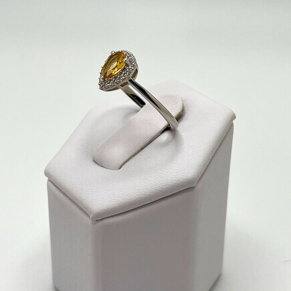 Sale $36 Firm! .925 Sterling Silver Natural Citrine & Cz Ring - Picture 15 of 15